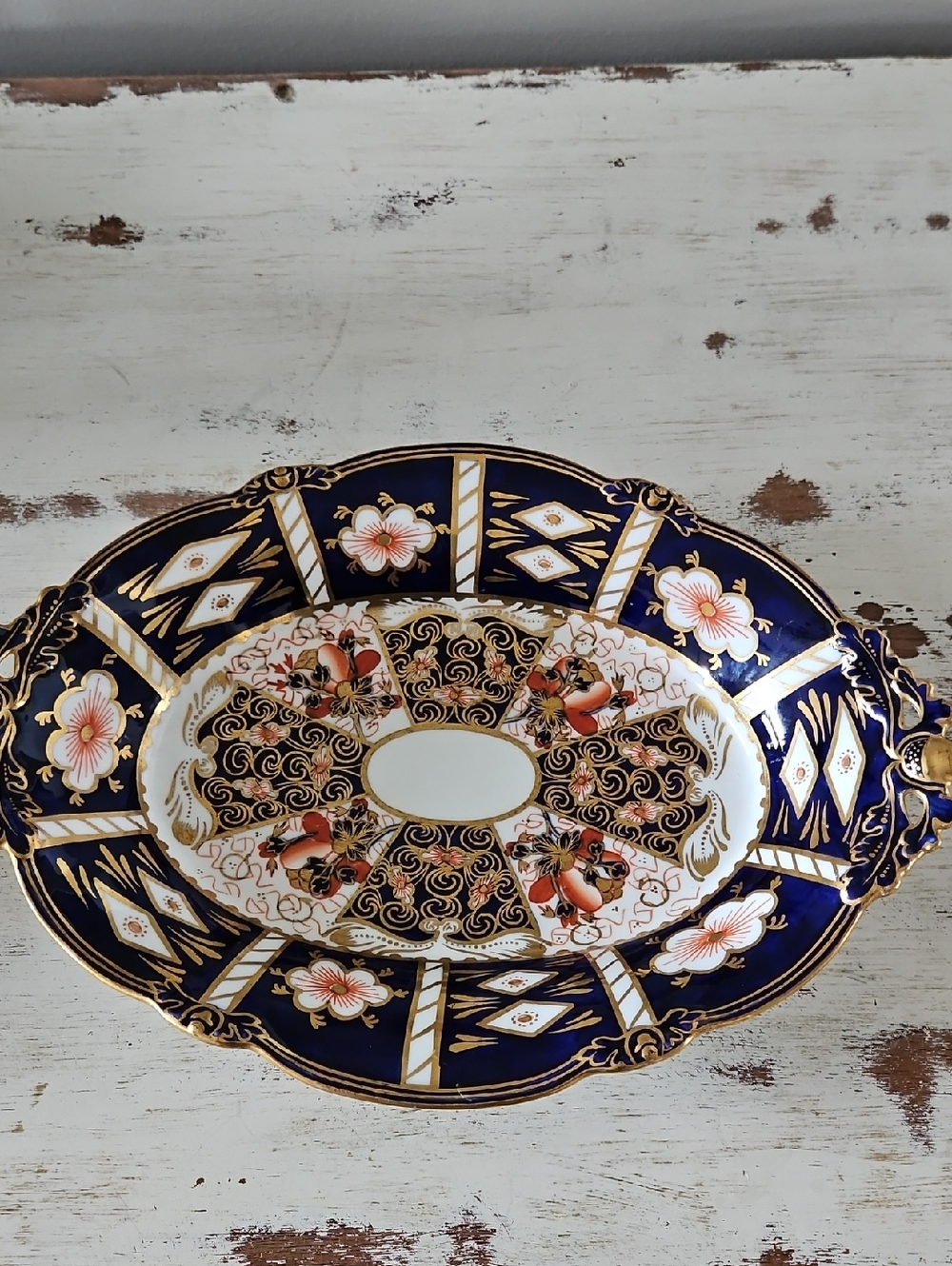 Royal Crown Derby Footed Oval Dessert Dish